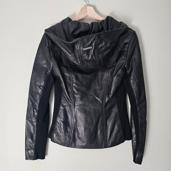 Soia & Kyo Beka Hooded Leather Jacket - 2016 - Black - Sz XS - Picture 3 of 16